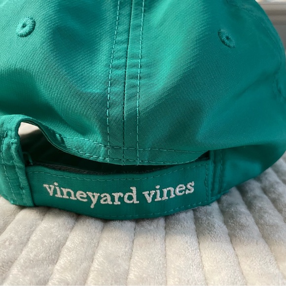 Teal Green Classic Vineyard Vines Baseball Cap with Navy Whale Logo - Picture 7 of 7